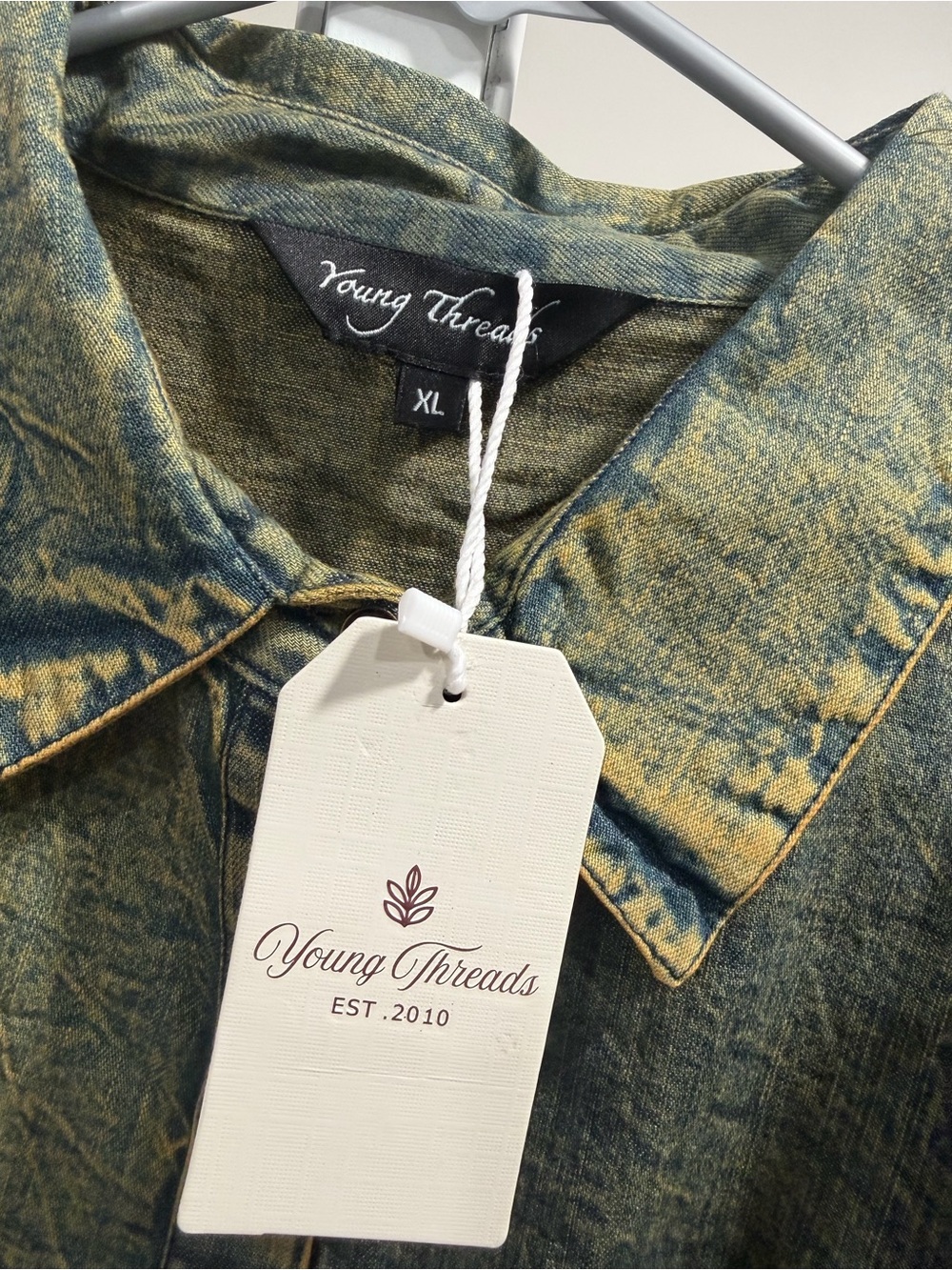 Young Threads Embroidered Floral Button Down Top - Picture 4 of 4